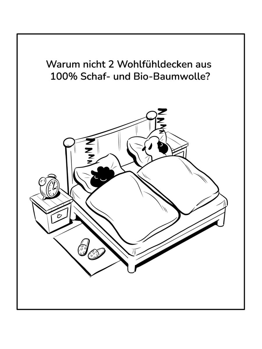 Sommer-Bettdecke aus Schafwolle | Komfortgröße