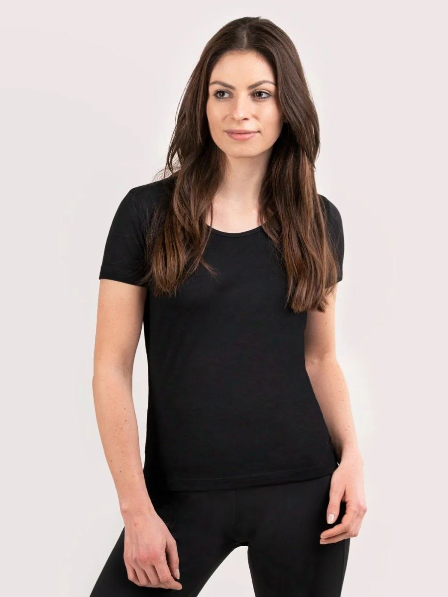Merino T-Shirt PURE Frauen - Schwarz