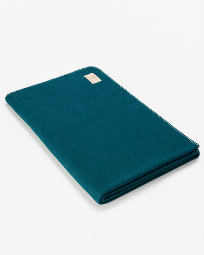 Merino Kuscheldecke Ökolana | Dunkelgrün / Petrol