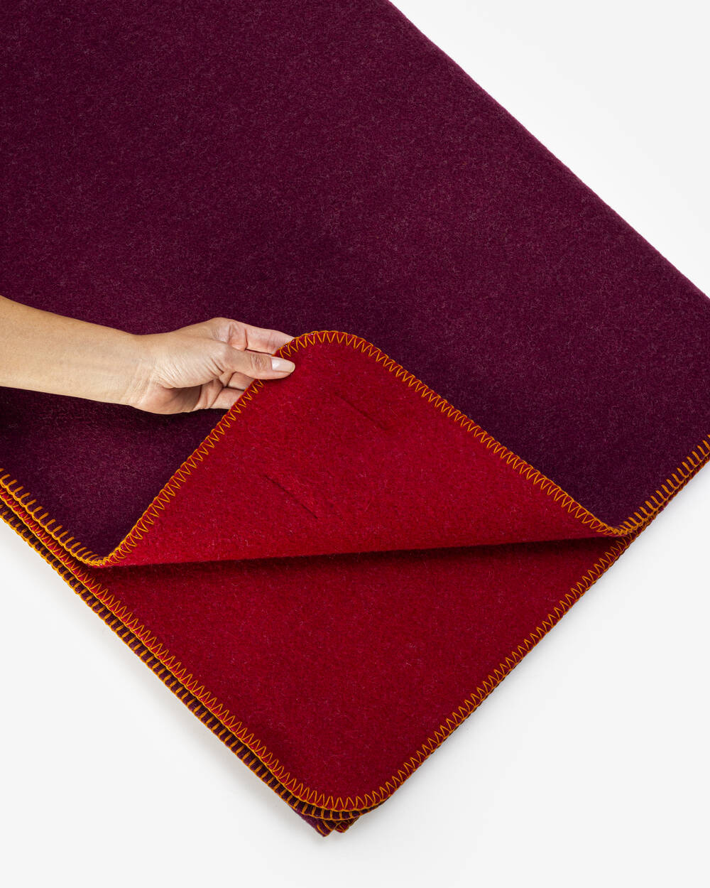 Merino Kuscheldecke Ökolana | Dunkelrot / Rot