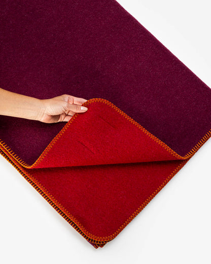 Merino Kuscheldecke Ökolana | Dunkelrot / Rot