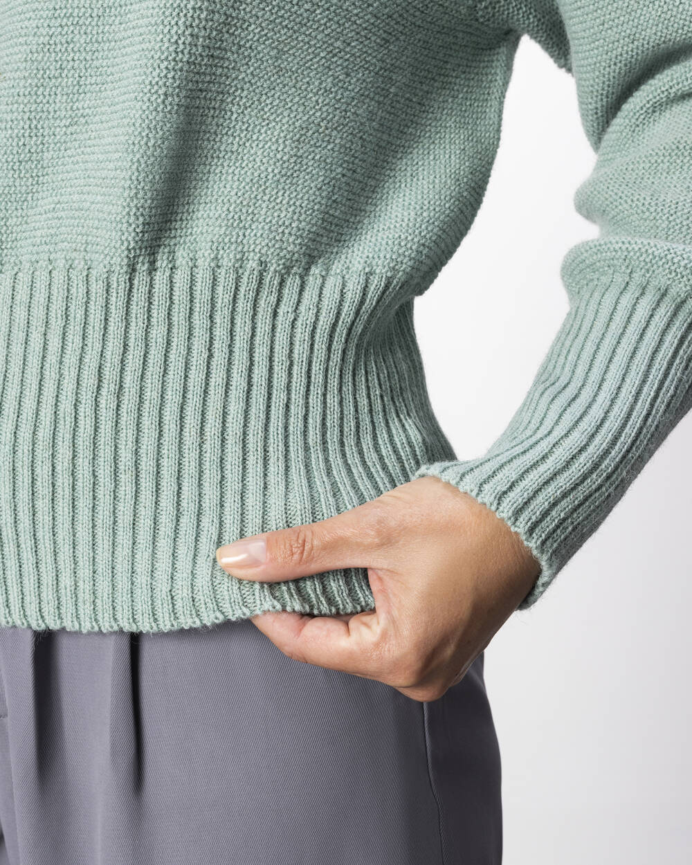 Pullover Fasan aus Lammwolle | Salbei