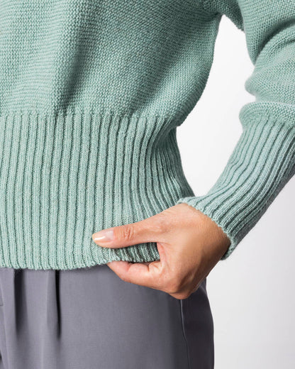 Pullover Fasan aus Lammwolle | Salbei