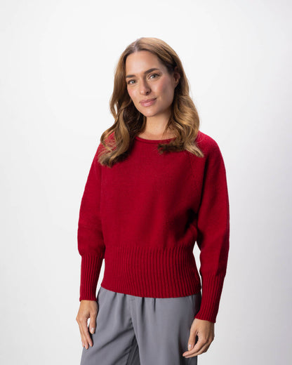 Pullover Fasan aus Lammwolle | Kranichrot