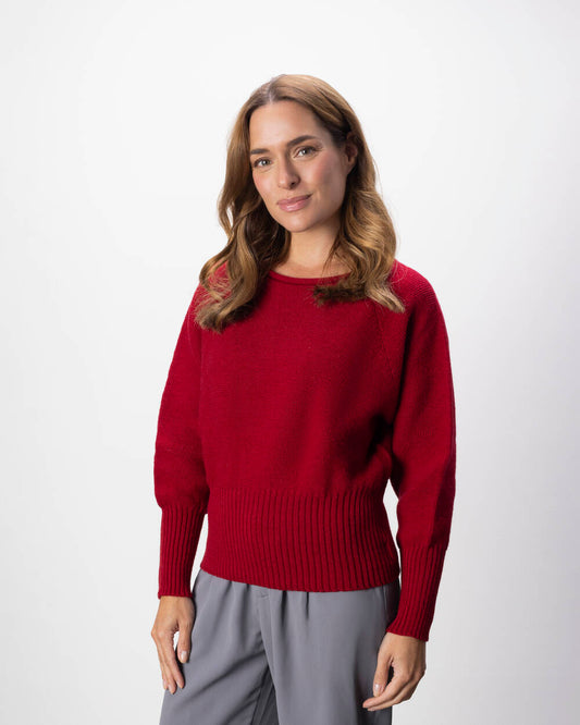 Pullover Fasan aus Lammwolle | Kranichrot