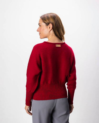 Pullover Fasan aus Lammwolle | Kranichrot