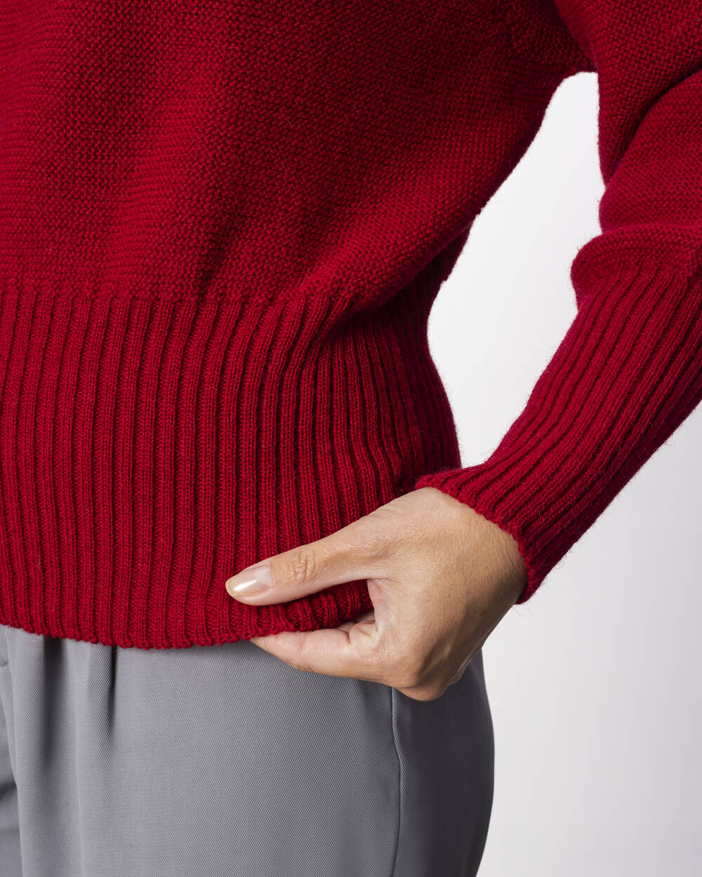 Pullover Fasan aus Lammwolle | Kranichrot