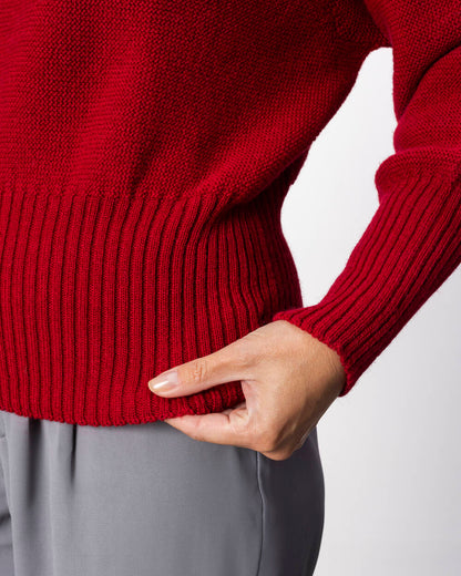 Pullover Fasan aus Lammwolle | Kranichrot