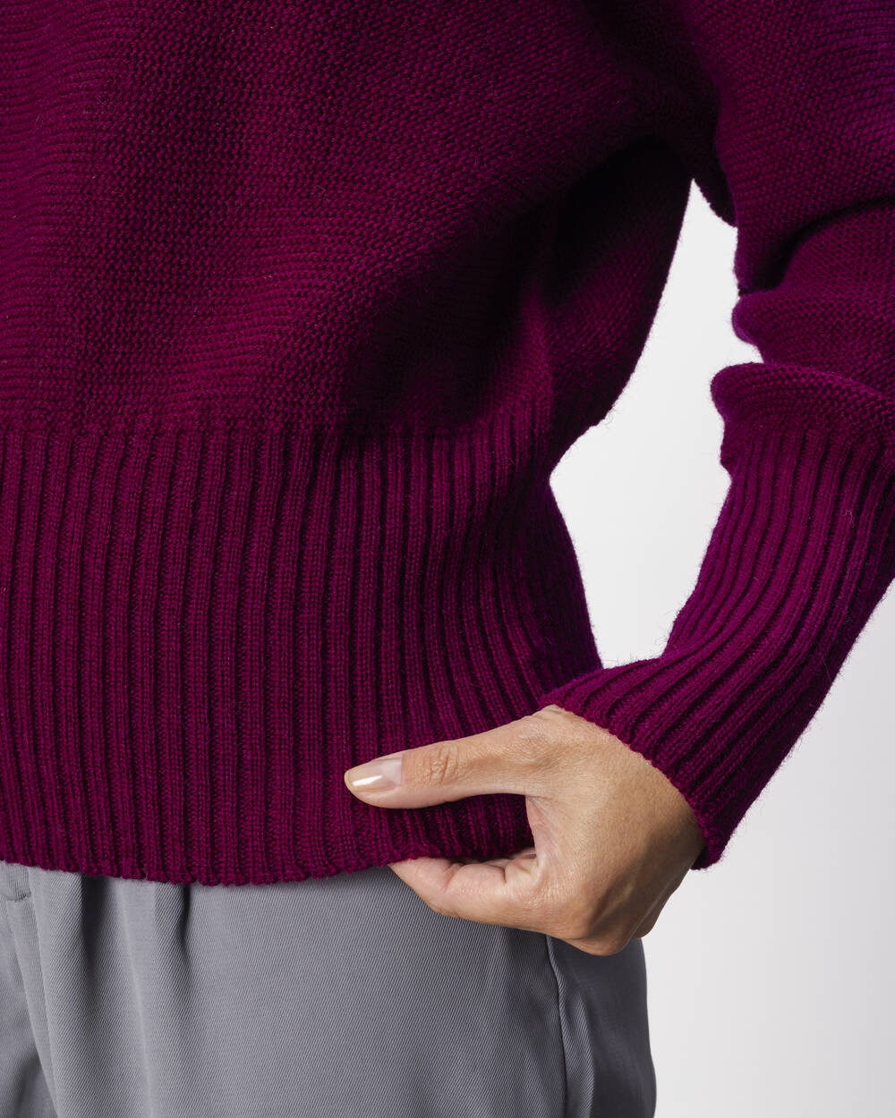 Pullover Fasan aus Lammwolle | Heideviolett