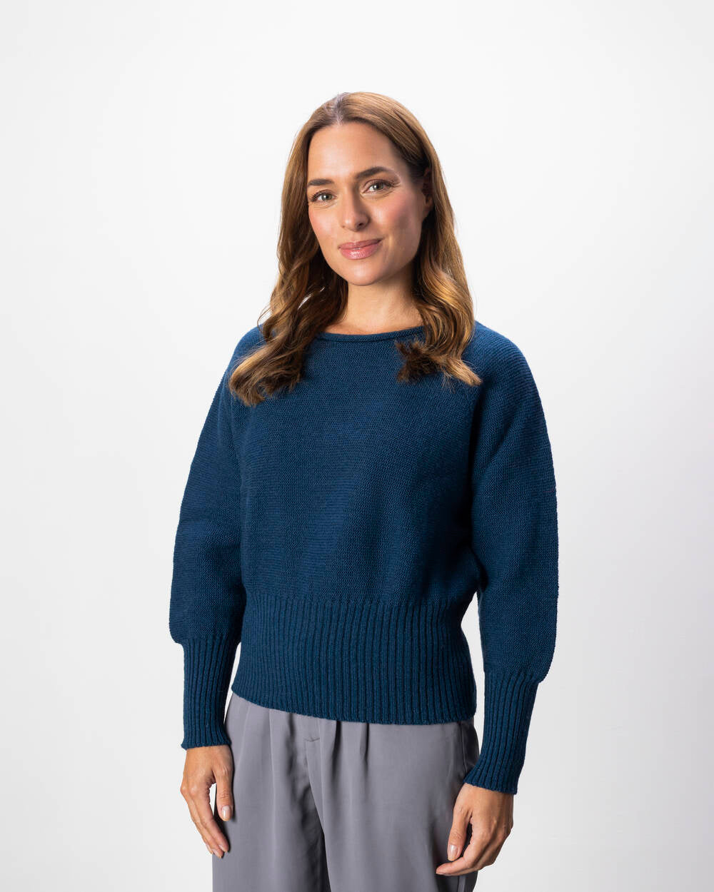 Pullover Fasan aus Lammwolle | Gewitterblau