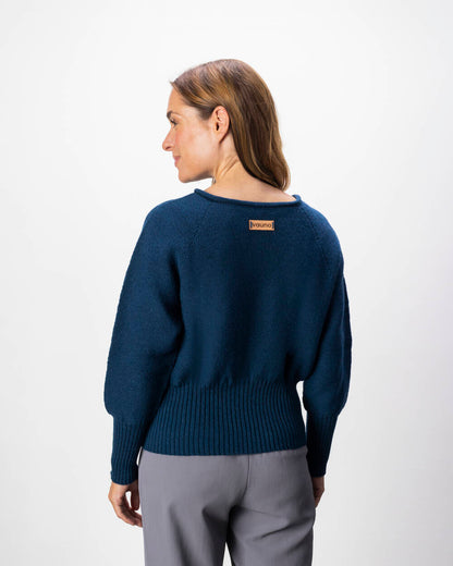 Pullover Fasan aus Lammwolle | Gewitterblau