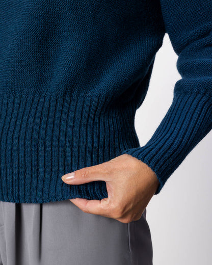 Pullover Fasan aus Lammwolle | Gewitterblau