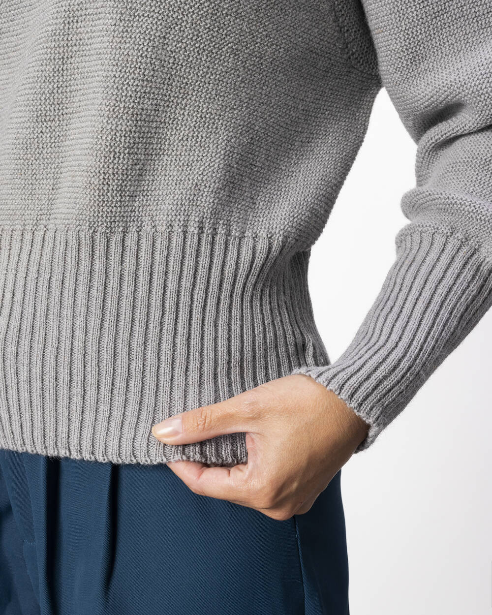 Pullover Fasan aus Lammwolle | Nebelgrau
