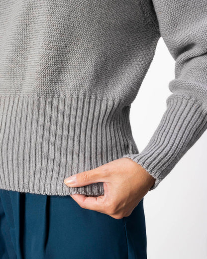 Pullover Fasan aus Lammwolle | Nebelgrau