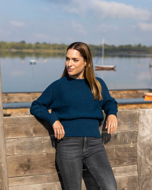 Pullover Fasan aus Lammwolle | Gewitterblau