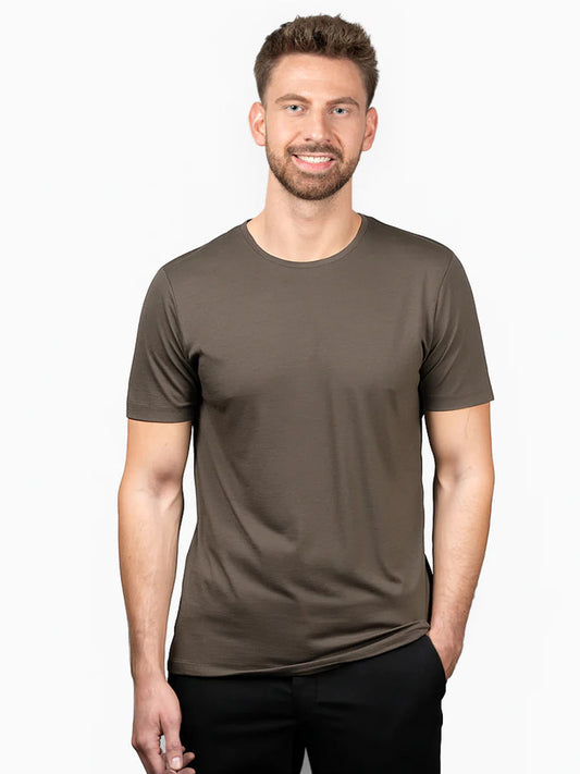 Merino T-Shirt PURE Männer - Cappuccino