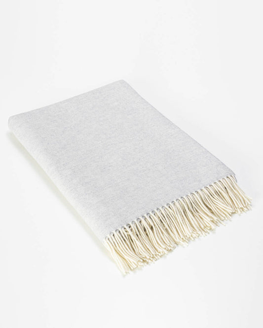 Leichte Decke aus Merinowolle | Hellgrau