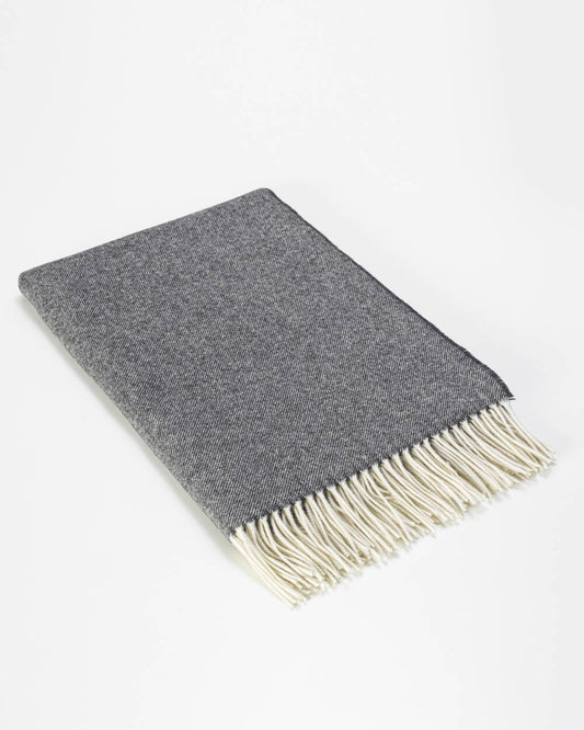 Leichte Decke aus Merinowolle | Dunkelgrau