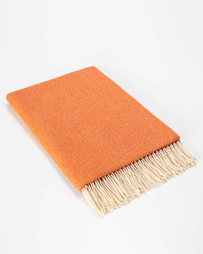 Leichte Decke aus Merinowolle | Orange