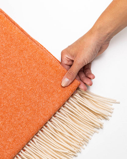 Leichte Decke aus Merinowolle | Orange