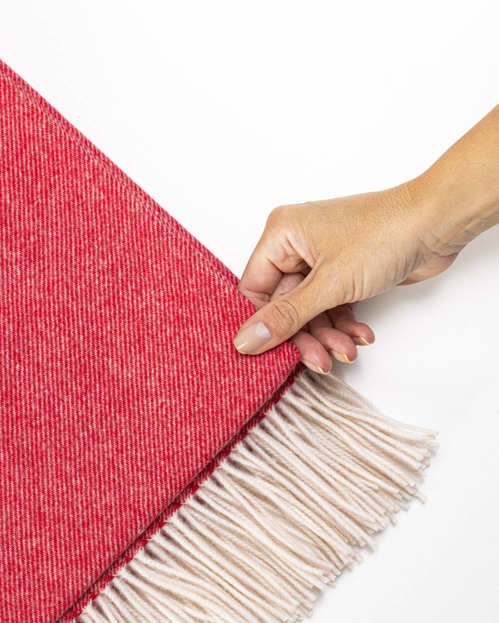 Leichte Decke aus Merinowolle | Rot