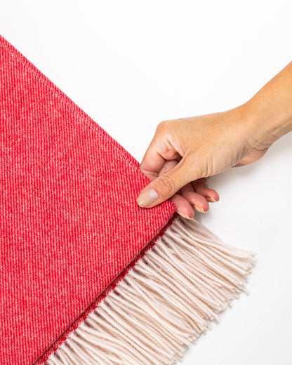 Leichte Decke aus Merinowolle | Rot