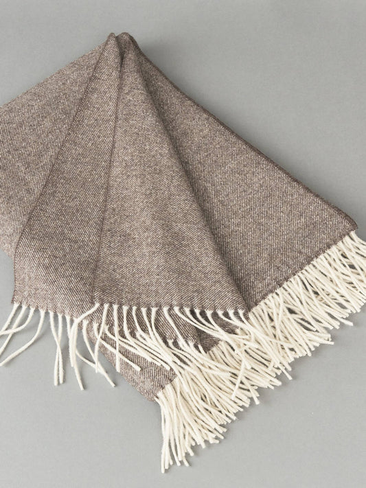 Merino Wolldecke "die Leichte" - Braun