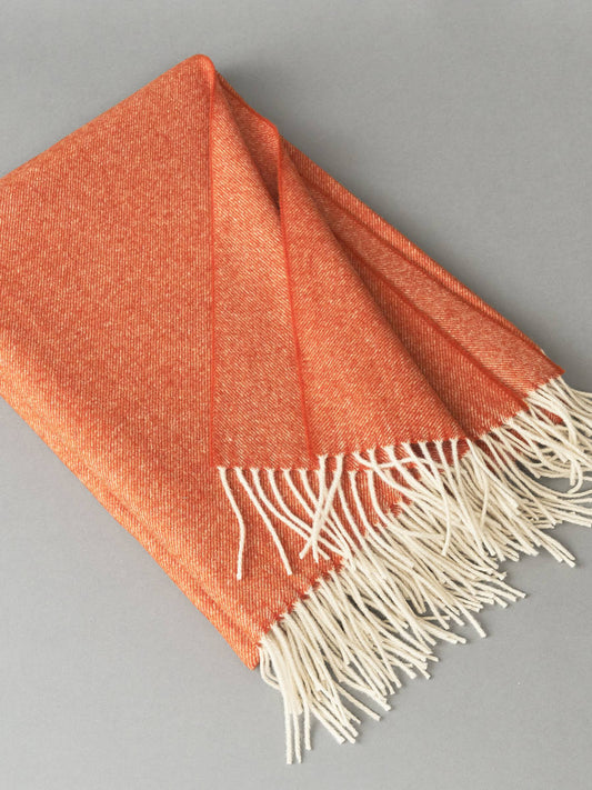 Merino Wolldecke "die Leichte" - Orange