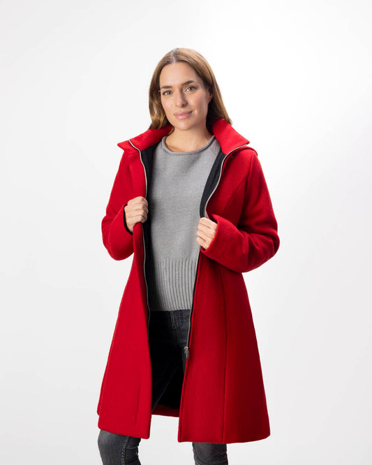 Wollmantel aus Schurwolle | Rot