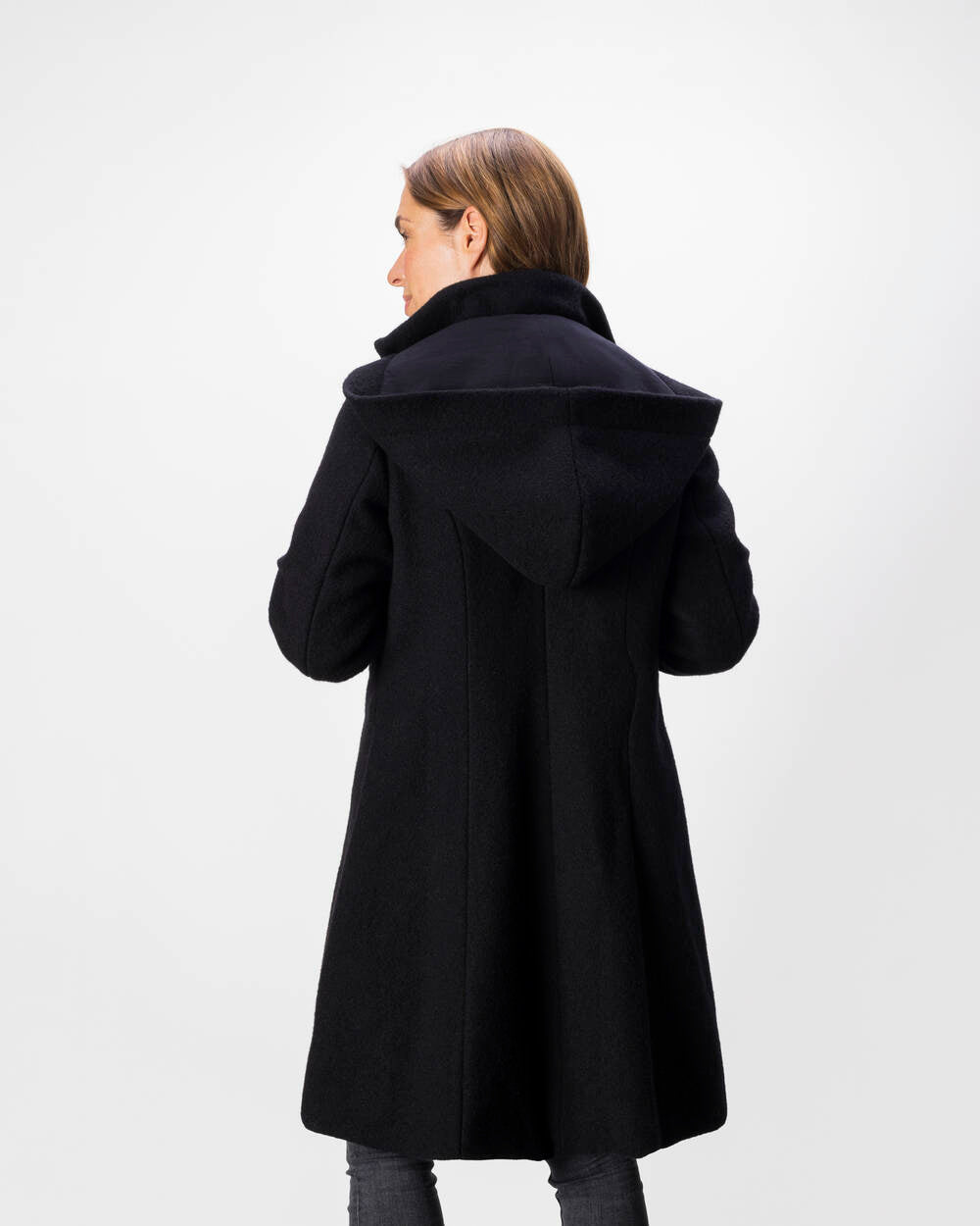 Wollmantel aus Schurwolle | Schwarz
