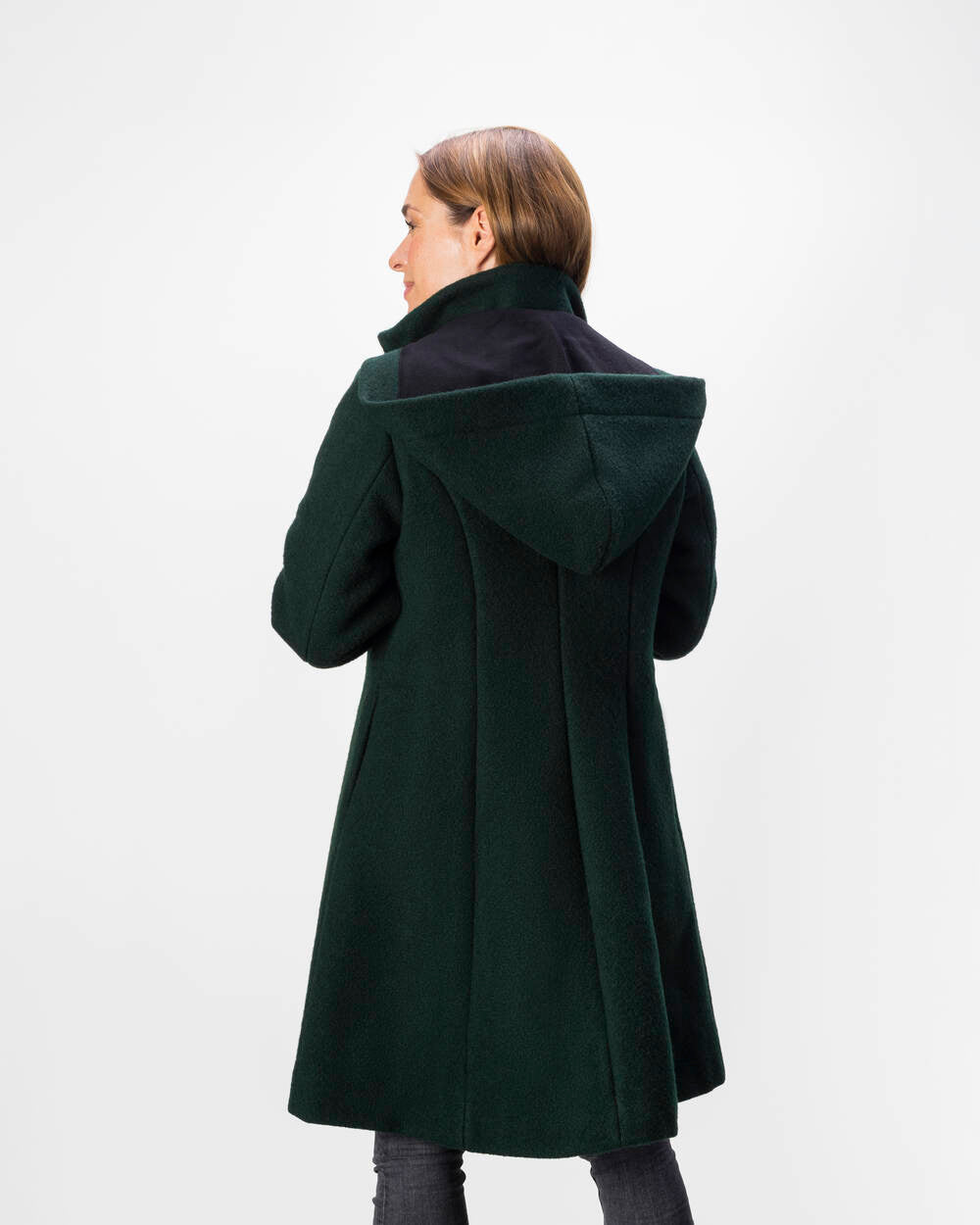 Wollmantel aus Schurwolle | Smaragdgrün